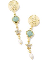 Kendra Scott - , S, Brynne Shell Stud Earrings, Gold Sea Green Chrysocolla 1, One Size - Lyst
