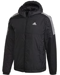 adidas - 3 Stripe Essential Hooded Jacket - Lyst