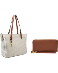 Fossil Rachel Leather Tote With Zipper 
