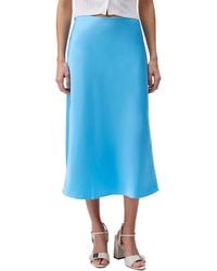 Calvin Klein - Matte Satin Midi Skirt Ethereal Blue - Lyst