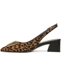 Franco Sarto - S Racer Slingback Low Block Heel Pointed Toe Pump Leopard Print Hair Ornament 7.5 M - Lyst