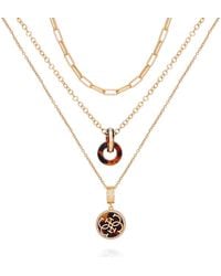 Guess - Collier doré avec pendentif tortue en cristal sésame - Lyst