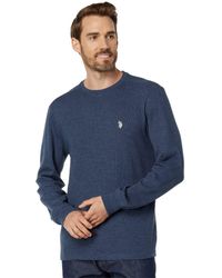 U.S. POLO ASSN. - Long Sleeve Crew Neck Solid Thermal Shirt - Lyst