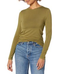 BCBGMAXAZRIA - Fitted Top Long Sleeve Crew Neck Knit Shirt - Lyst