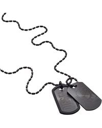 DIESEL - All-gender Stainless Steel Dog Tag Pendant Necklace - Lyst