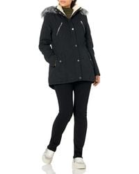 Nautica - Microfiber Parka Anorak Jacket With Faux Fur Hooded Trim - Lyst
