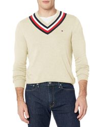 Tommy Hilfiger - Mens Stripe V Neck Sweater - Lyst