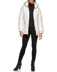 Guess - Hooded Belted Water Resistant Coat - Lyst