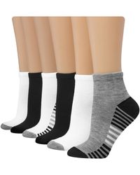 Hanes - Womens 6-pair Comfort Fit Ankle Athletic Socks - Lyst