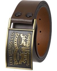 Levi's - Leather Belt With Plaque Buckle - Lyst