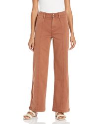 PAIGE - Brooklyn High Rise Wide Leg Doubl Ebutton In Vintage Mocha Bisque - Lyst