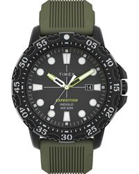 Timex - Expedition Gallatin 44mm Watch – Black Case Green Dial With Green Silicone - Lyst
