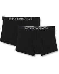 Emporio Armani - Ribbed Stretch Cotton 2-pack Trunk - Lyst