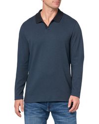 Vince - S Bi Color Rib Johnny Collar L/s Polo - Lyst
