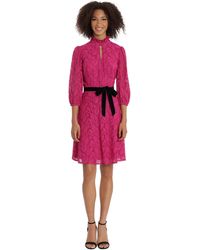 Maggy London - Satin Bow Tie Lace Mini Dress - Lyst