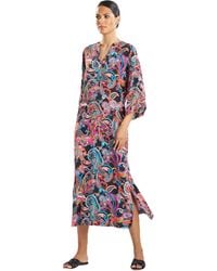 Natori - Phoenix Caftan Length 52",black/multi,extra Small - Lyst