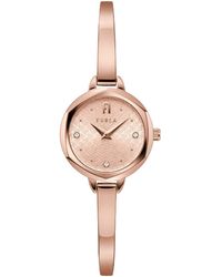 Furla - Petite Bangle Rose Gold Tone Stainless Steel Bracelet Watch - Lyst
