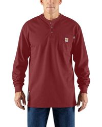Carhartt - Mens Flame Resistant Force Cotton Long Sleeve Henley - Lyst