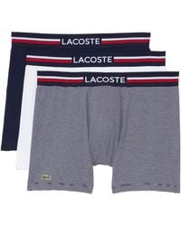 Lacoste - Cotton Stretch Tricolor Waistband Boxer Briefs - Lyst