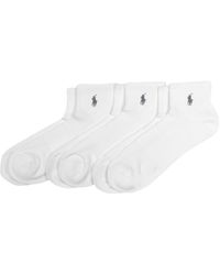 Polo Ralph Lauren - Tech Athletic Quarter Ankle Sock 3 Pair Pack - Lyst