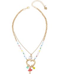 Betsey Johnson - Heart Charm Layered Necklace - Lyst