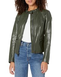 Kenneth Cole - Classic Short Moto Faux Leather Jacket - Lyst