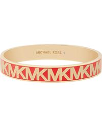 Michael Kors - Brass And Enamel Mk Logo Bangle Bracelet For - Lyst