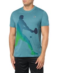 Lacoste - Short Sleeve Regular Fit Tennis Performance Graphic Tee Shirt - Lyst