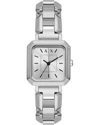 Emporio Armani - A|x Armani Exchange Square Three-hand Stainless Steel Bracelet Watch - Lyst