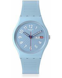 Swatch - Casual Blue Watch Bio-sourced Material Quartz Trendy Lines In The Sky - Lyst