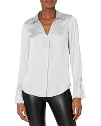 PAIGE - Abriana Long Pleated Sleeve Button Down Shirt - Lyst