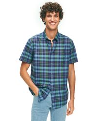 Brooks Brothers - Regular Fit Button Down Cotton Madras Short Sleeve Sport Shirt - Lyst