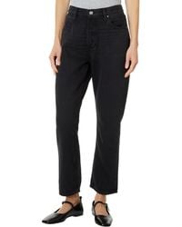 PAIGE - Billy Crop Covered Button Fly Jeans - Lyst