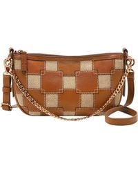 Fossil - Jolie Leather & Fabric Small Shoulder Bag Purse Handbag - Lyst