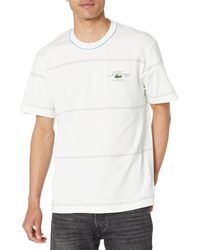 Lacoste - Contemporary Collection's Short Sleeve Relaxed Fit Dotted Stripe Tee Shirt - Lyst