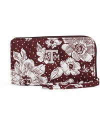 Vera Bradley - Collegiate Recycled Cotton Front Zip Wristlet With Rfid Protection - Lyst