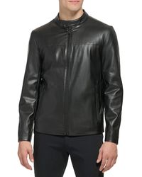 Calvin Klein - Dkny Faux Laether Modern Racer Jacket Leather - Lyst
