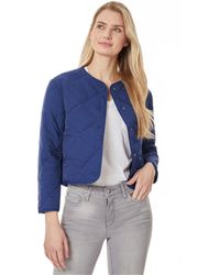 Jones New York - Quilted Collarless Jacket With Snaps - Lyst