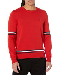 Tommy Hilfiger - Mens Essential Signature Stripe Crewneck Pullover Sweater - Lyst