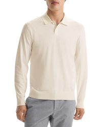 Theory - Goris Long Sleeve Polo In Light Bilen - Lyst