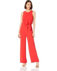 tahari jumpsuit red