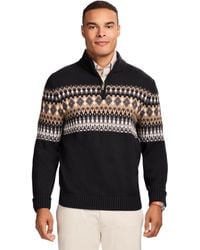 Izod - Holiday Quarter Zip Pullover Sweater - Lyst