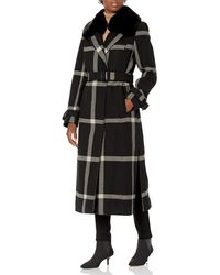 Vince Camuto - Mixed Fabric Wool Coat - Lyst