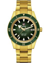 Rado - Captain Cook Automatic Green Dial And Gold Bracelet With Date Display And Swiss Automatic Movement - Lyst