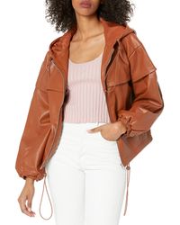 Kendall + Kylie - Kendall + Kylie Front Zip Vegan Leather Jacket - Lyst