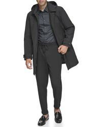Andrew Marc - Mac Style Jacket With A Removable Hood And Back Vent Adjustable Cuff Tab With Snap Closure - Lyst