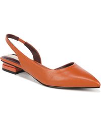 Franco Sarto - S Tyra Low Block Heel Slingback Pump Orange Leather 9 M - Lyst