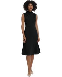Maggy London - Sleeveless Cowl Neck Dress With Fluted Skirt Office Workwear - Lyst