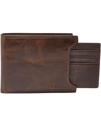 Fossil - Derrick Leather Bifold Sliding 2-in-1 With Removable Card Case Wallet - Lyst