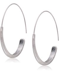 Lucky Brand - Brushed Silver Modern Hoop Earrings - Lyst